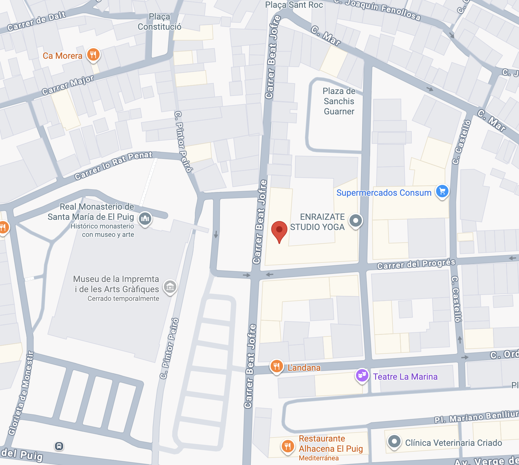 Mapa de ubicación de Acualivia en Calle Progreso 3, El Puig, Valencia